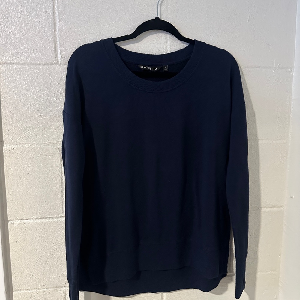 Athleta Dark Blue Cozy Lightweight Modal Sweatshirt S